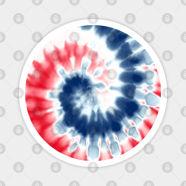 Red White and Blue Tie Dye Hippie 4th of July Magnet by graphicbombdesigns